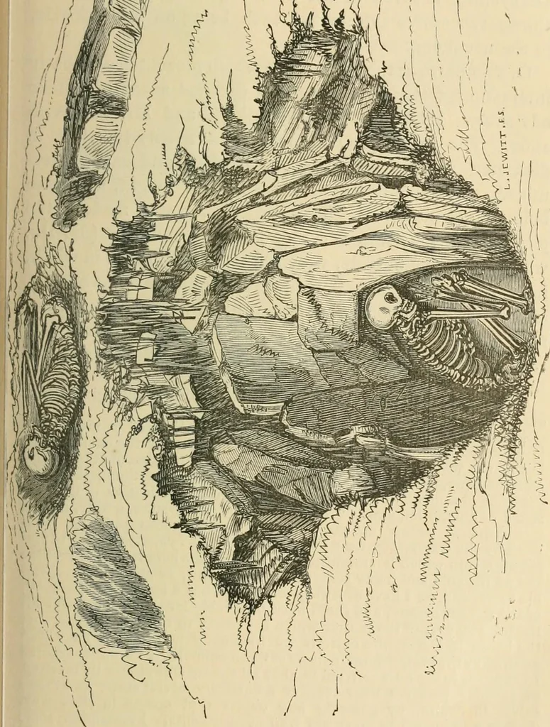 An illustration from Grave-mounds and their contents; a manual of archaeology, as exemplified in the burials of the Celtic, the Romano-British, and the Anglo-Saxon periods, 1870, leaf 45