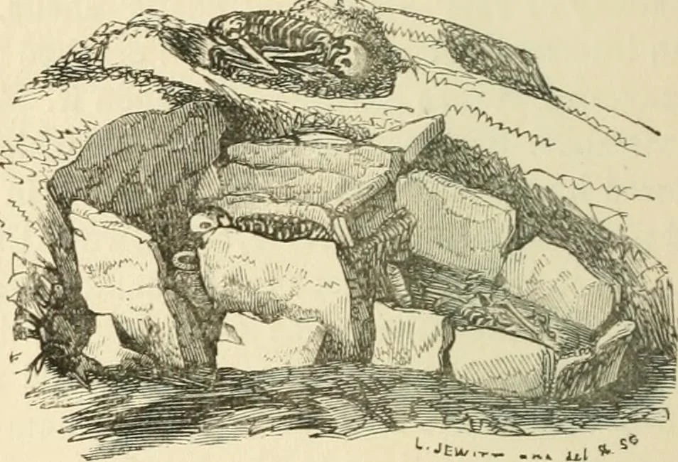 An illustration from Grave-mounds and their contents; a manual of archaeology, as exemplified in the burials of the Celtic, the Romano-British, and the Anglo-Saxon periods, 1870, leaf 50