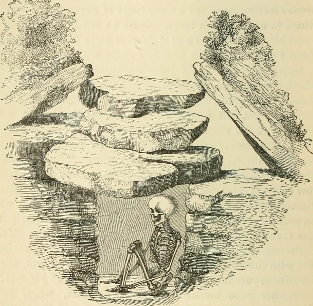 An illustration from Grave-mounds and their contents; a manual of archaeology, as exemplified in the burials of the Celtic, the Romano-British, and the Anglo-Saxon periods, 1870, leaf 56