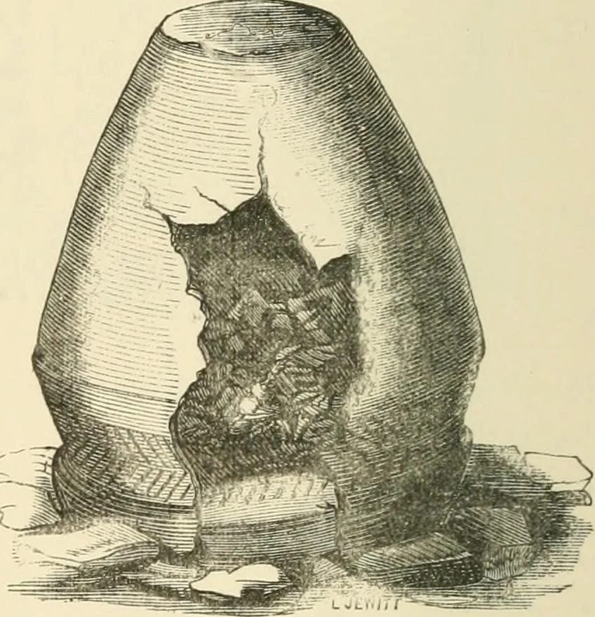 An illustration from Grave-mounds and their contents; a manual of archaeology, as exemplified in the burials of the Celtic, the Romano-British, and the Anglo-Saxon periods, 1870, leaf 64
