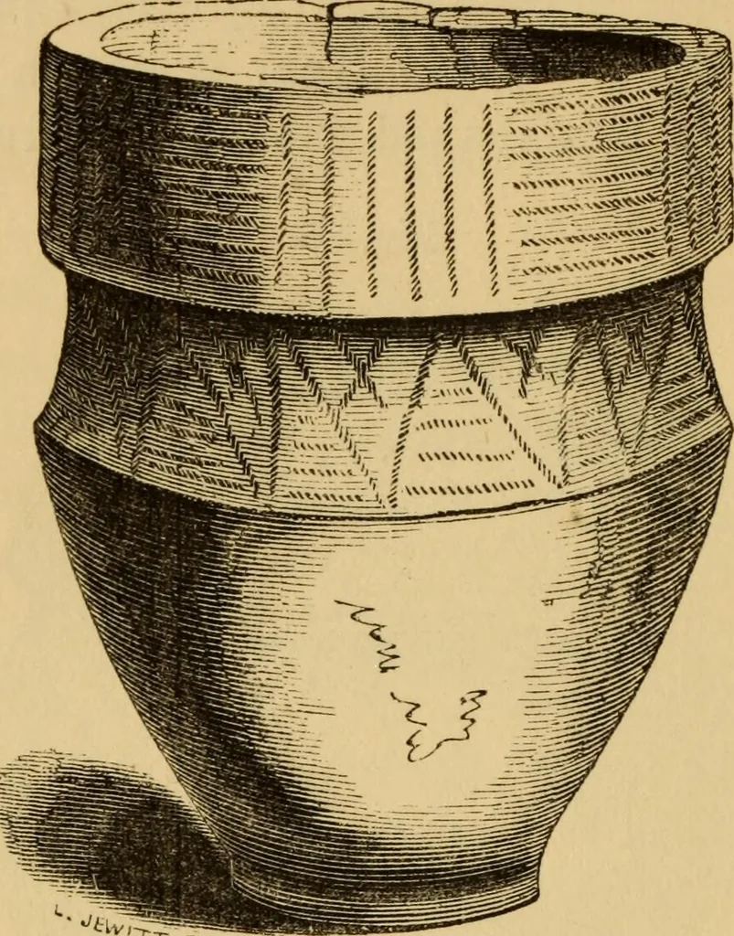 An illustration from Grave-mounds and their contents; a manual of archaeology, as exemplified in the burials of the Celtic, the Romano-British, and the Anglo-Saxon periods, 1870, leaf 118