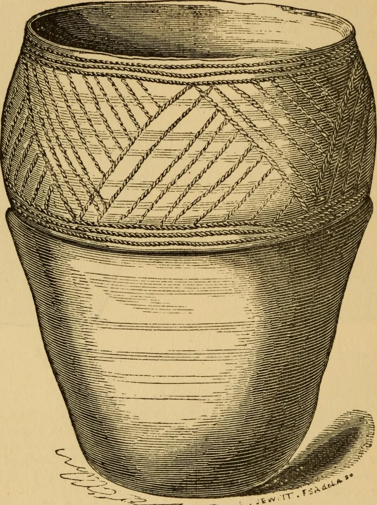 An illustration from Grave-mounds and their contents; a manual of archaeology, as exemplified in the burials of the Celtic, the Romano-British, and the Anglo-Saxon periods, 1870, leaf 122