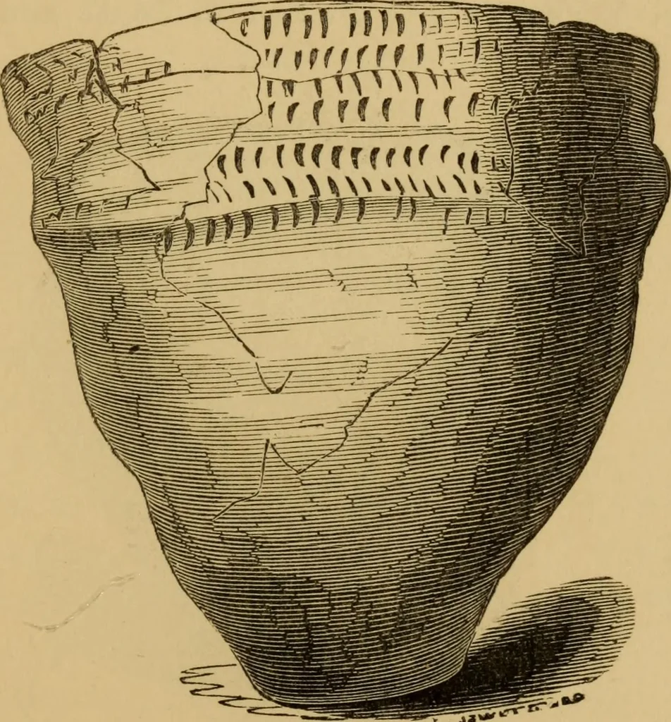 An illustration from Grave-mounds and their contents; a manual of archaeology, as exemplified in the burials of the Celtic, the Romano-British, and the Anglo-Saxon periods, 1870, leaf 127