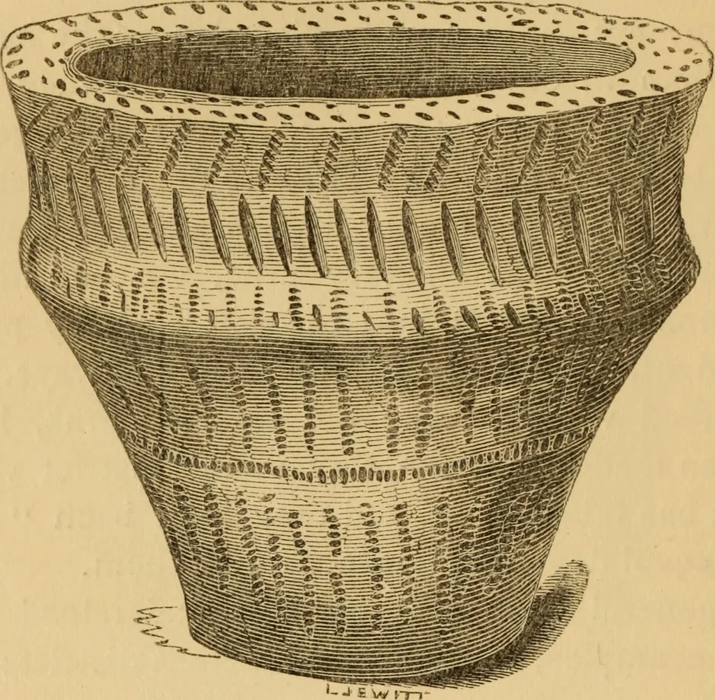 An illustration from Grave-mounds and their contents; a manual of archaeology, as exemplified in the burials of the Celtic, the Romano-British, and the Anglo-Saxon periods, 1870, leaf 128