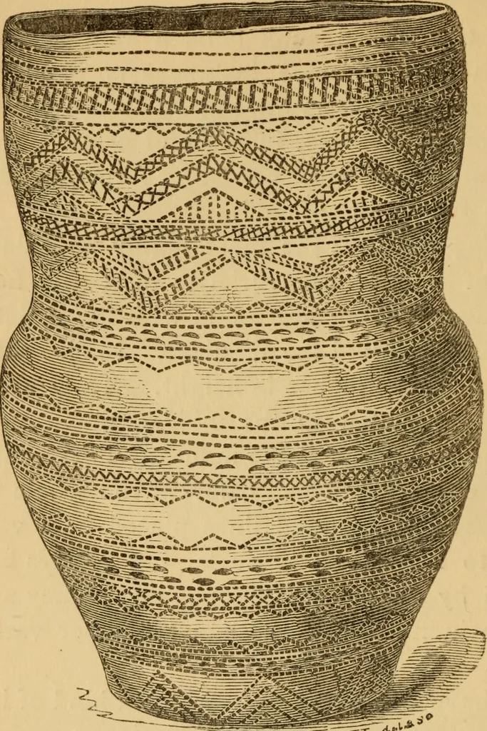 An illustration from Grave-mounds and their contents; a manual of archaeology, as exemplified in the burials of the Celtic, the Romano-British, and the Anglo-Saxon periods, 1870, leaf 132