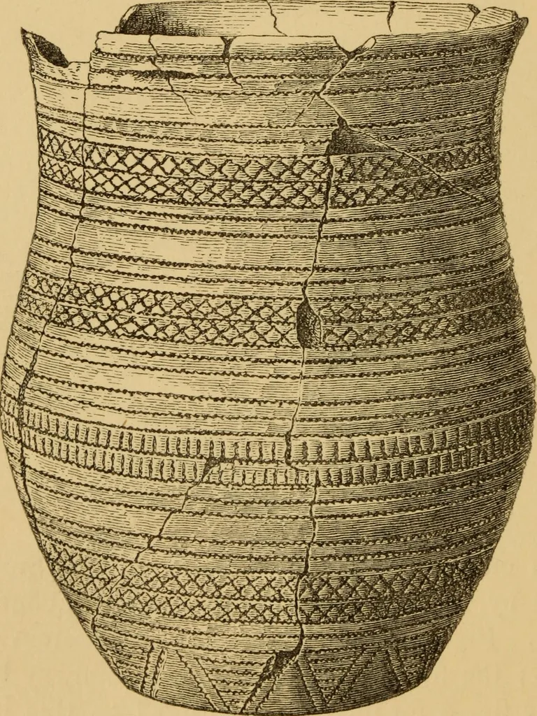 An illustration from Grave-mounds and their contents; a manual of archaeology, as exemplified in the burials of the Celtic, the Romano-British, and the Anglo-Saxon periods, 1870, leaf 134
