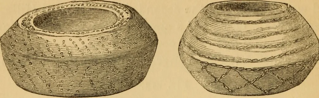 An illustration from Grave-mounds and their contents; a manual of archaeology, as exemplified in the burials of the Celtic, the Romano-British, and the Anglo-Saxon periods, 1870, leaf 136
