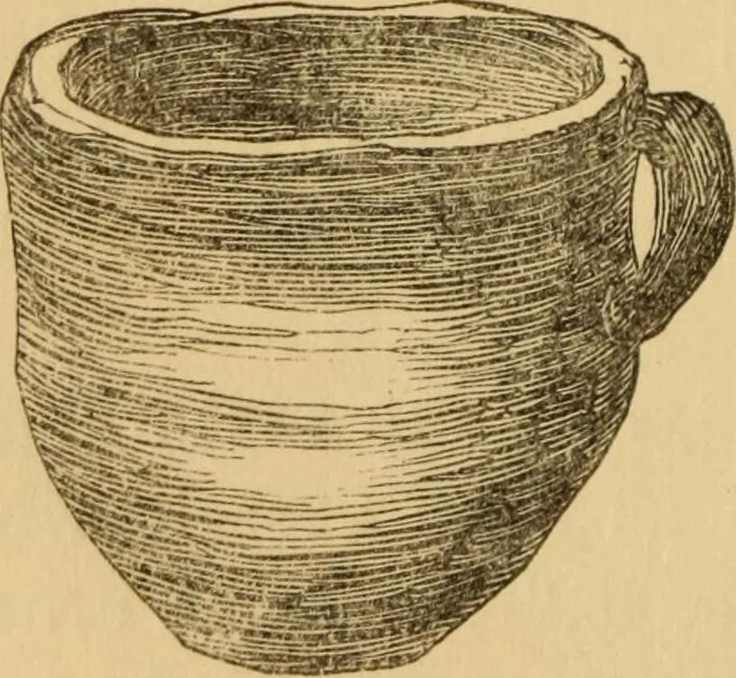 An illustration from Grave-mounds and their contents; a manual of archaeology, as exemplified in the burials of the Celtic, the Romano-British, and the Anglo-Saxon periods, 1870, leaf 136