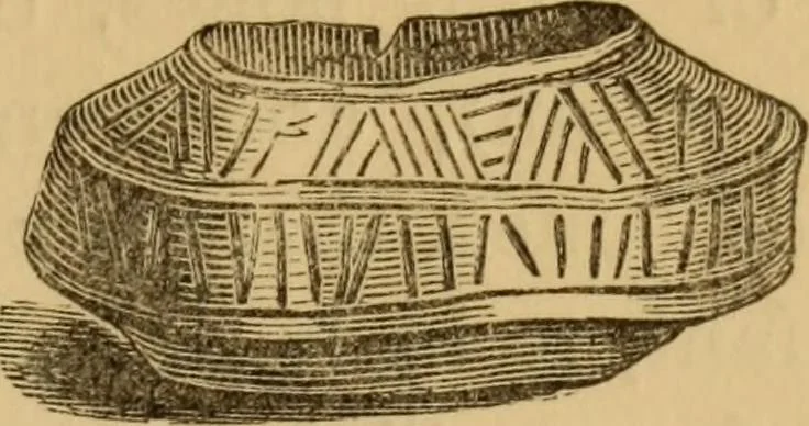 An illustration from Grave-mounds and their contents; a manual of archaeology, as exemplified in the burials of the Celtic, the Romano-British, and the Anglo-Saxon periods, 1870, leaf 137