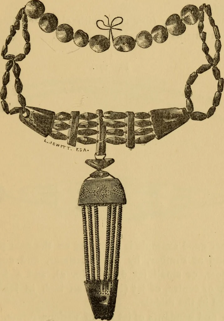 An illustration from Grave-mounds and their contents; a manual of archaeology, as exemplified in the burials of the Celtic, the Romano-British, and the Anglo-Saxon periods, 1870, leaf 153