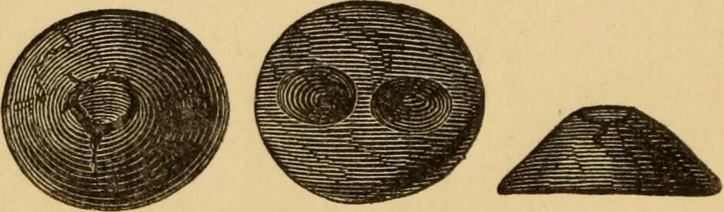An illustration from Grave-mounds and their contents; a manual of archaeology, as exemplified in the burials of the Celtic, the Romano-British, and the Anglo-Saxon periods, 1870, leaf 156