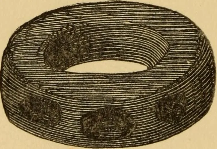 An illustration from Grave-mounds and their contents; a manual of archaeology, as exemplified in the burials of the Celtic, the Romano-British, and the Anglo-Saxon periods, 1870, leaf 156
