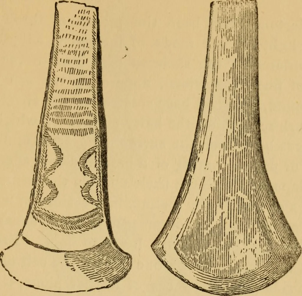 An illustration from Grave-mounds and their contents; a manual of archaeology, as exemplified in the burials of the Celtic, the Romano-British, and the Anglo-Saxon periods, 1870, leaf 159