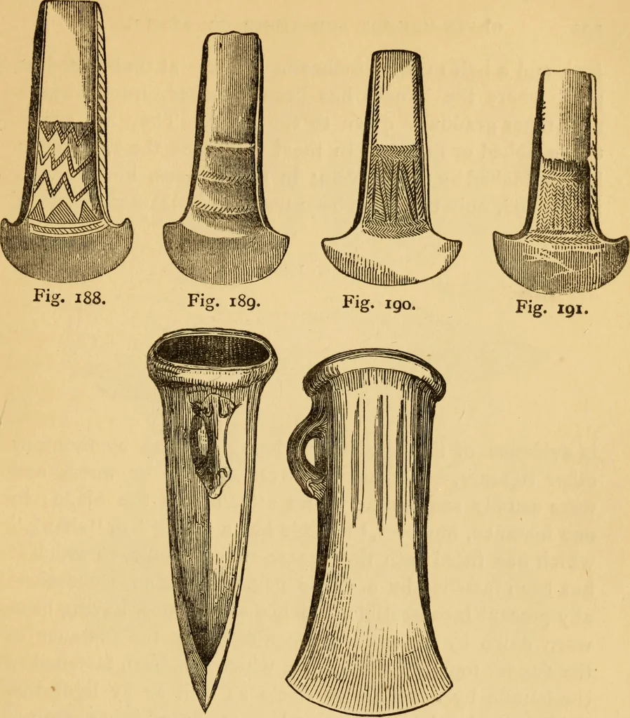 An illustration from Grave-mounds and their contents; a manual of archaeology, as exemplified in the burials of the Celtic, the Romano-British, and the Anglo-Saxon periods, 1870, leaf 161