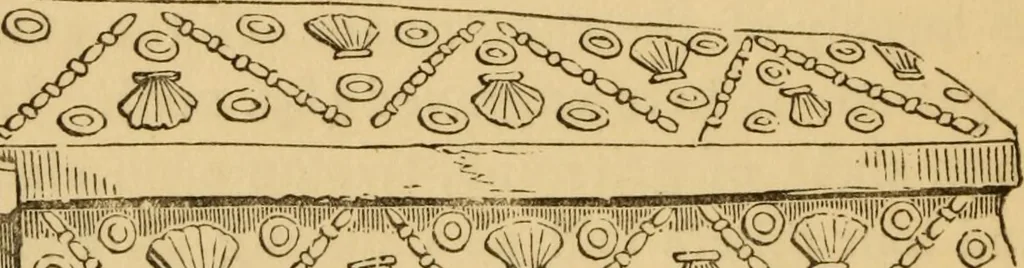 An illustration from Grave-mounds and their contents; a manual of archaeology, as exemplified in the burials of the Celtic, the Romano-British, and the Anglo-Saxon periods, 1870, leaf 174