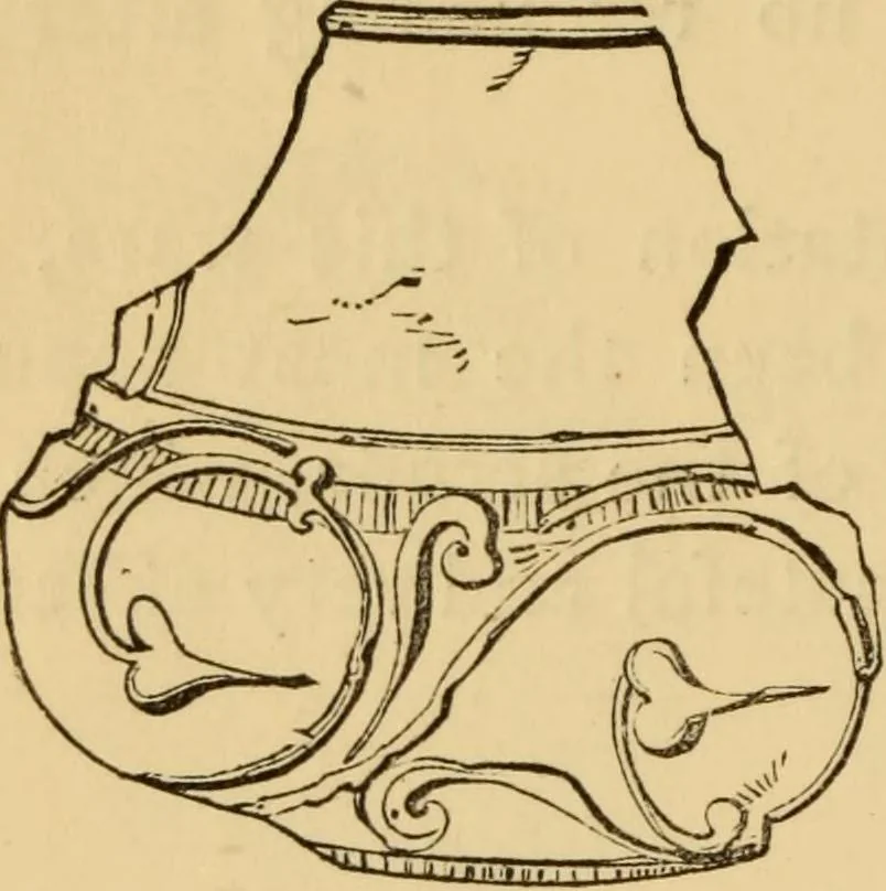 An illustration from Grave-mounds and their contents; a manual of archaeology, as exemplified in the burials of the Celtic, the Romano-British, and the Anglo-Saxon periods, 1870, leaf 186