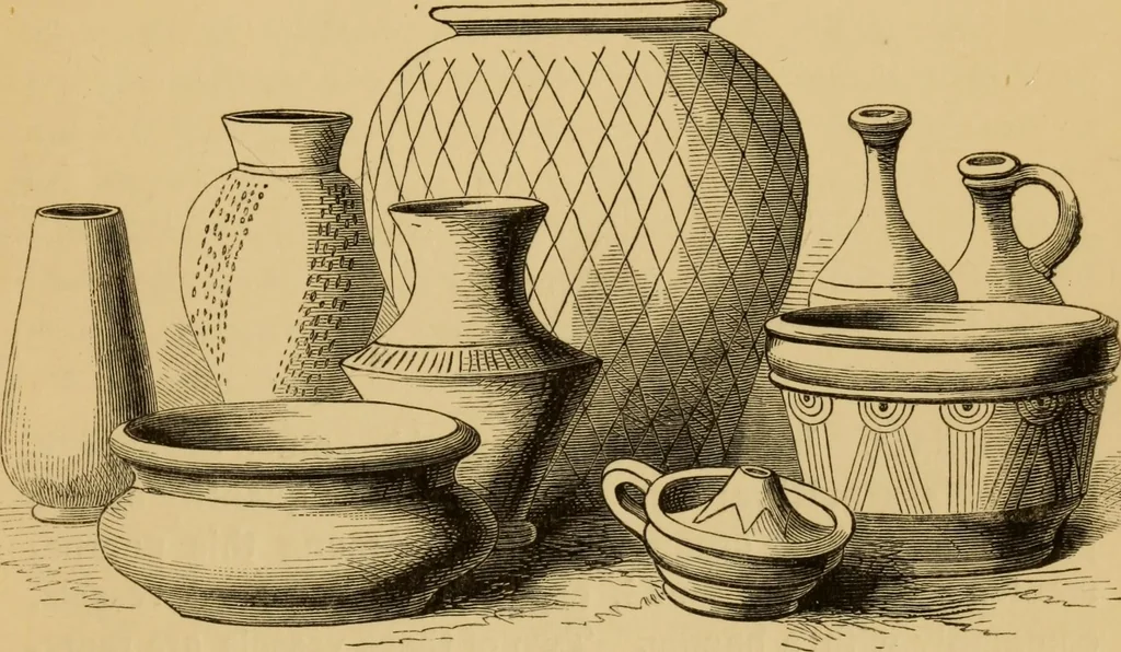 An illustration from Grave-mounds and their contents; a manual of archaeology, as exemplified in the burials of the Celtic, the Romano-British, and the Anglo-Saxon periods, 1870, leaf 193