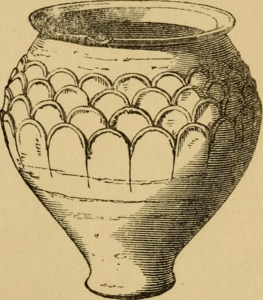 An illustration from Grave-mounds and their contents; a manual of archaeology, as exemplified in the burials of the Celtic, the Romano-British, and the Anglo-Saxon periods, 1870, leaf 199