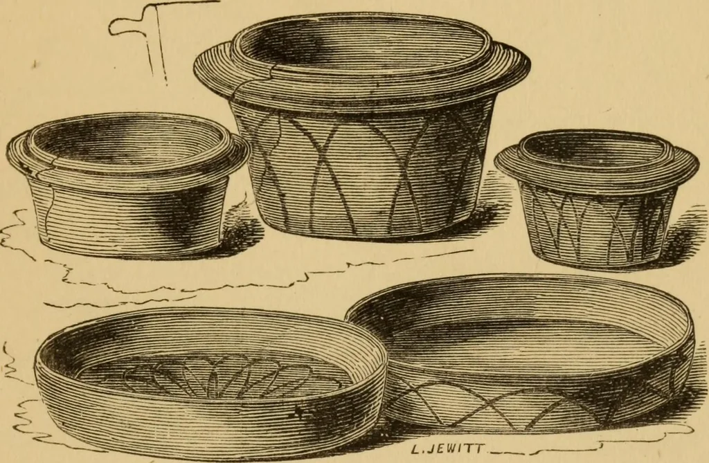 An illustration from Grave-mounds and their contents; a manual of archaeology, as exemplified in the burials of the Celtic, the Romano-British, and the Anglo-Saxon periods, 1870, leaf 203