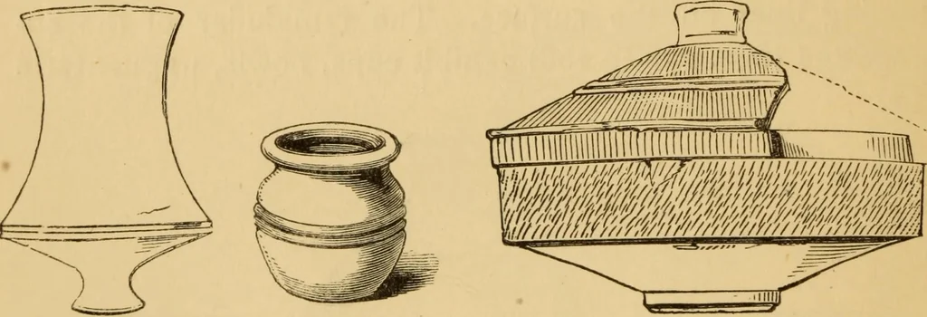 An illustration from Grave-mounds and their contents; a manual of archaeology, as exemplified in the burials of the Celtic, the Romano-British, and the Anglo-Saxon periods, 1870, leaf 204