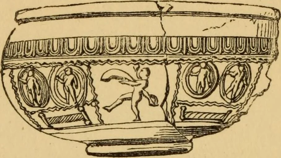 An illustration from Grave-mounds and their contents; a manual of archaeology, as exemplified in the burials of the Celtic, the Romano-British, and the Anglo-Saxon periods, 1870, leaf 212