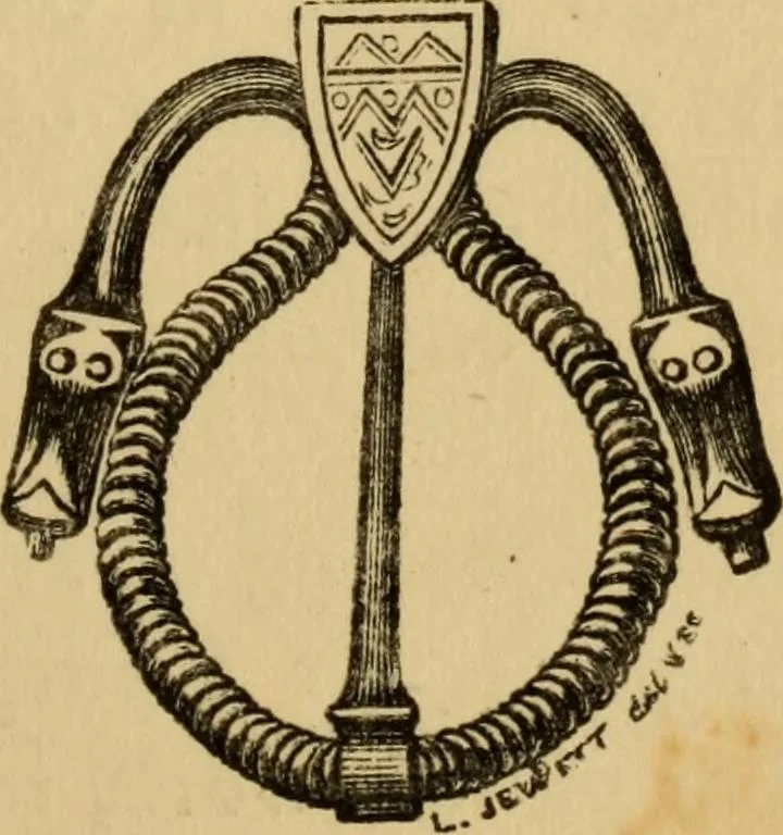 An illustration from Grave-mounds and their contents; a manual of archaeology, as exemplified in the burials of the Celtic, the Romano-British, and the Anglo-Saxon periods, 1870, leaf 225