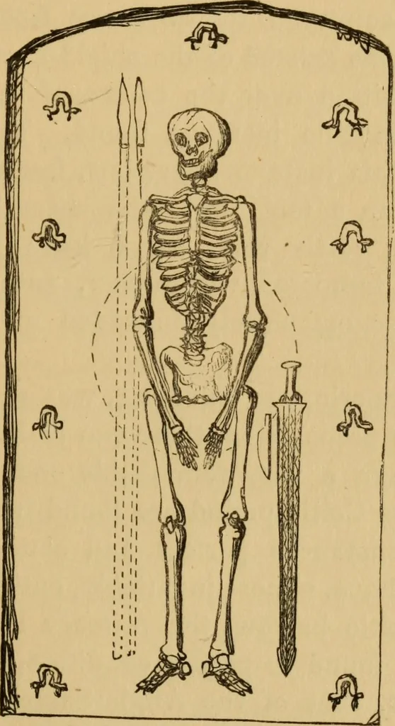 An illustration from Grave-mounds and their contents; a manual of archaeology, as exemplified in the burials of the Celtic, the Romano-British, and the Anglo-Saxon periods, 1870, leaf 239