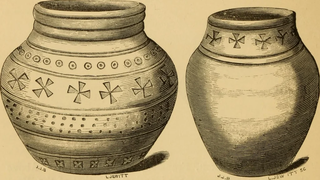 An illustration from Grave-mounds and their contents; a manual of archaeology, as exemplified in the burials of the Celtic, the Romano-British, and the Anglo-Saxon periods, 1870, leaf 252