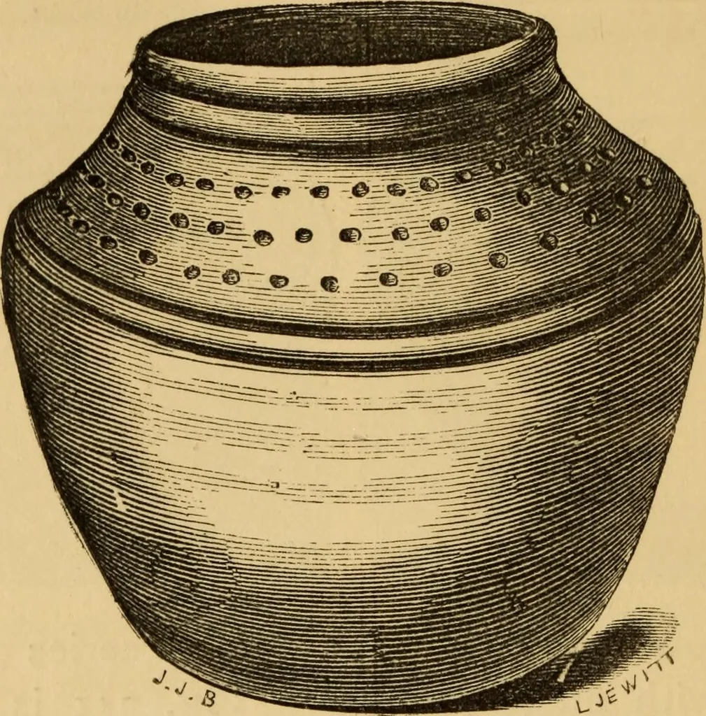 An illustration from Grave-mounds and their contents; a manual of archaeology, as exemplified in the burials of the Celtic, the Romano-British, and the Anglo-Saxon periods, 1870, leaf 256