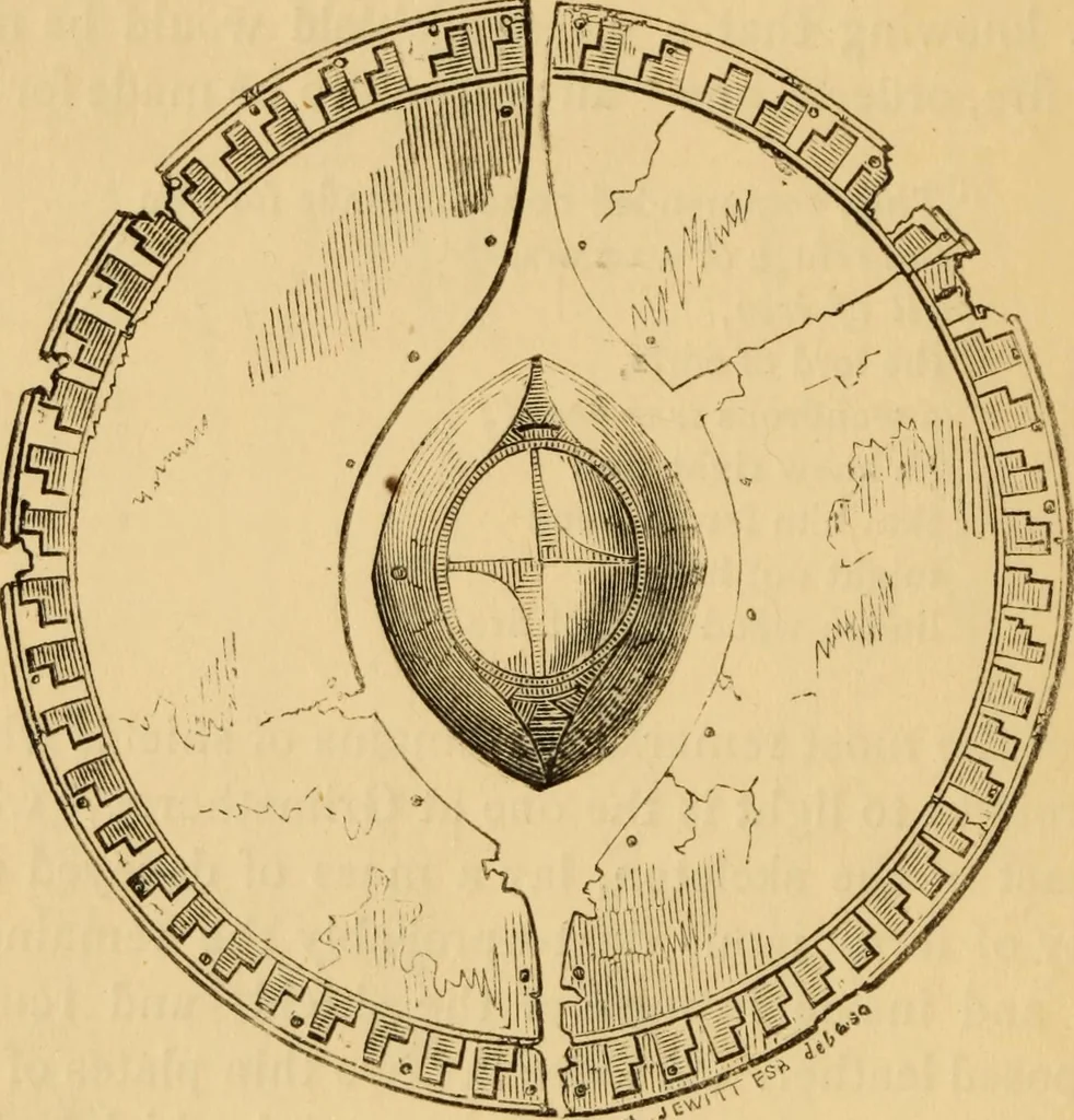 An illustration from Grave-mounds and their contents; a manual of archaeology, as exemplified in the burials of the Celtic, the Romano-British, and the Anglo-Saxon periods, 1870, leaf 276