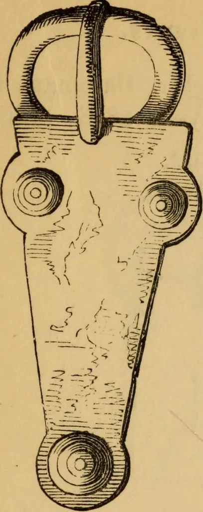 An illustration from Grave-mounds and their contents; a manual of archaeology, as exemplified in the burials of the Celtic, the Romano-British, and the Anglo-Saxon periods, 1870, leaf 279