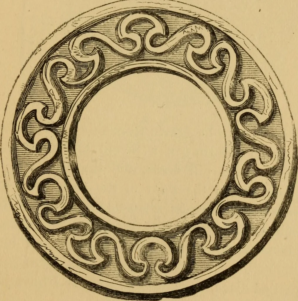 An illustration from Grave-mounds and their contents; a manual of archaeology, as exemplified in the burials of the Celtic, the Romano-British, and the Anglo-Saxon periods, 1870, leaf 289