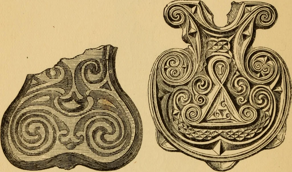 An illustration from Grave-mounds and their contents; a manual of archaeology, as exemplified in the burials of the Celtic, the Romano-British, and the Anglo-Saxon periods, 1870, leaf 292