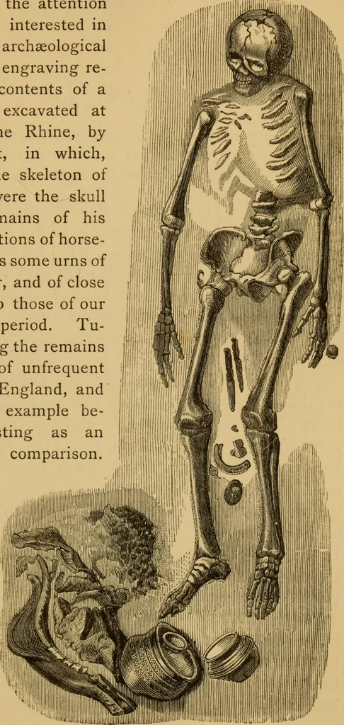 An illustration from Grave-mounds and their contents; a manual of archaeology, as exemplified in the burials of the Celtic, the Romano-British, and the Anglo-Saxon periods, 1870, leaf 295