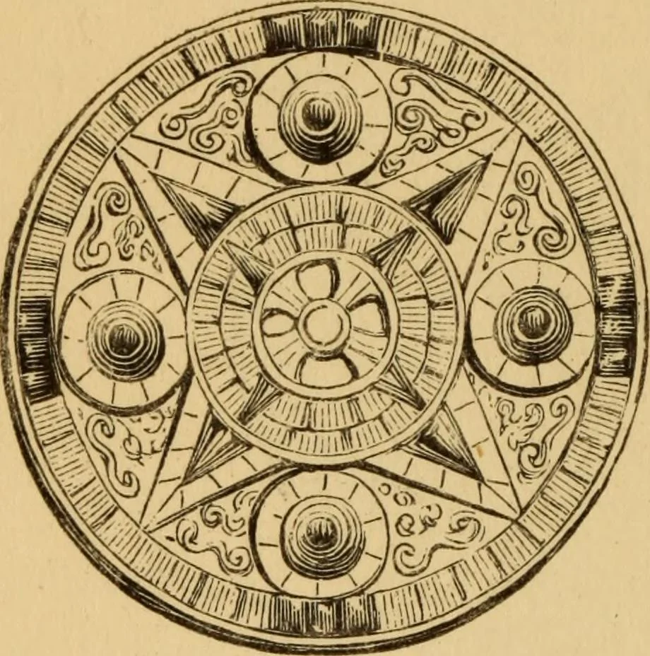 An illustration from Grave-mounds and their contents; a manual of archaeology, as exemplified in the burials of the Celtic, the Romano-British, and the Anglo-Saxon periods, 1870, leaf 300