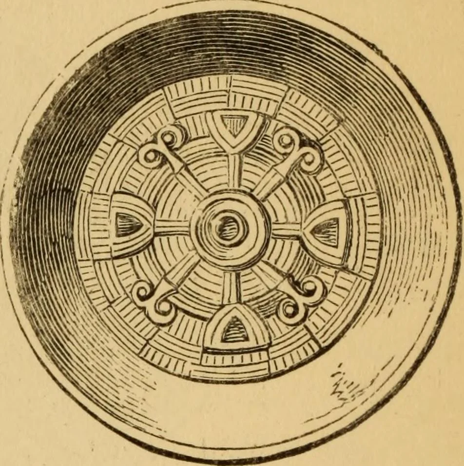 An illustration from Grave-mounds and their contents; a manual of archaeology, as exemplified in the burials of the Celtic, the Romano-British, and the Anglo-Saxon periods, 1870, leaf 300