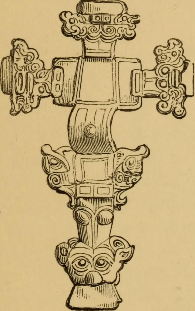 An illustration from Grave-mounds and their contents; a manual of archaeology, as exemplified in the burials of the Celtic, the Romano-British, and the Anglo-Saxon periods, 1870, leaf 301