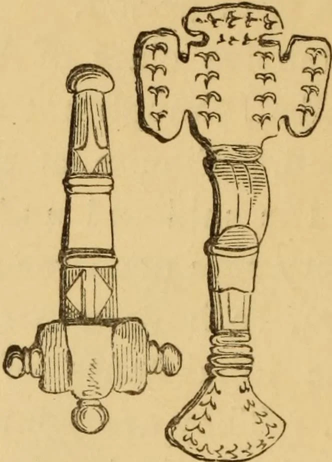 An illustration from Grave-mounds and their contents; a manual of archaeology, as exemplified in the burials of the Celtic, the Romano-British, and the Anglo-Saxon periods, 1870, leaf 302