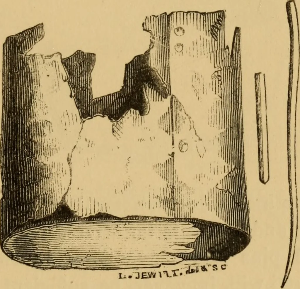 An illustration from Grave-mounds and their contents; a manual of archaeology, as exemplified in the burials of the Celtic, the Romano-British, and the Anglo-Saxon periods, 1870, leaf 315