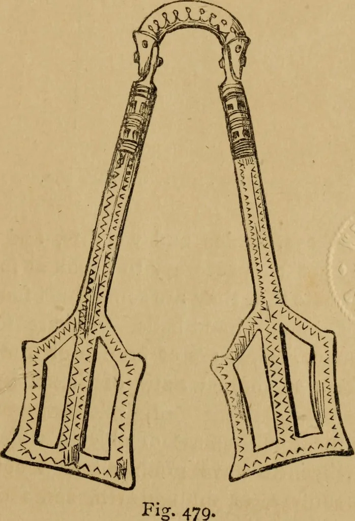 An illustration from Grave-mounds and their contents; a manual of archaeology, as exemplified in the burials of the Celtic, the Romano-British, and the Anglo-Saxon periods, 1870, leaf 321