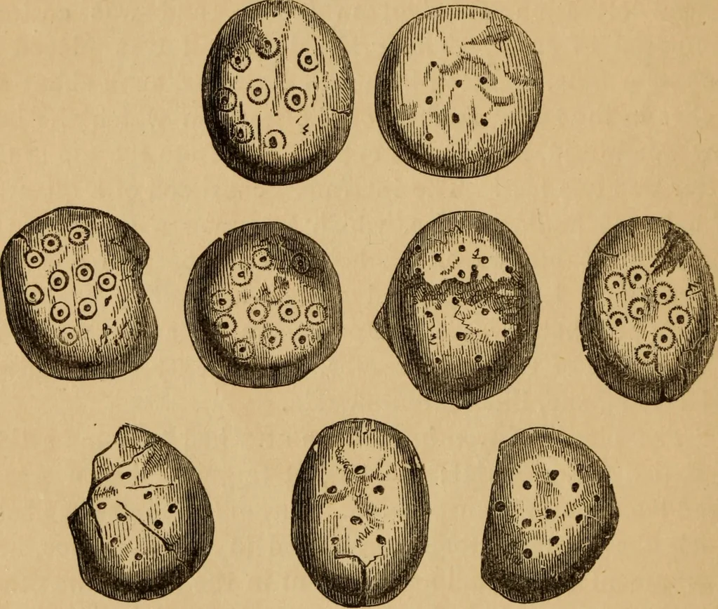 An illustration from Grave-mounds and their contents; a manual of archaeology, as exemplified in the burials of the Celtic, the Romano-British, and the Anglo-Saxon periods, 1870, leaf 324