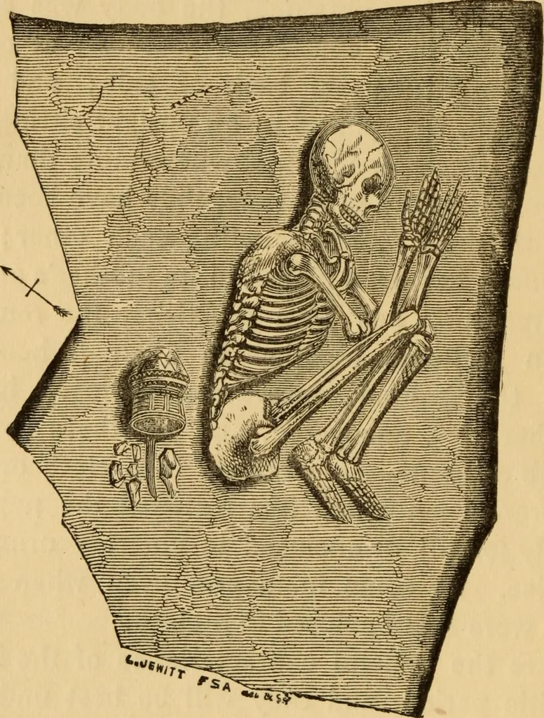 An illustration from Grave-mounds and their contents; a manual of archaeology, as exemplified in the burials of the Celtic, the Romano-British, and the Anglo-Saxon periods, 1870, leaf 42