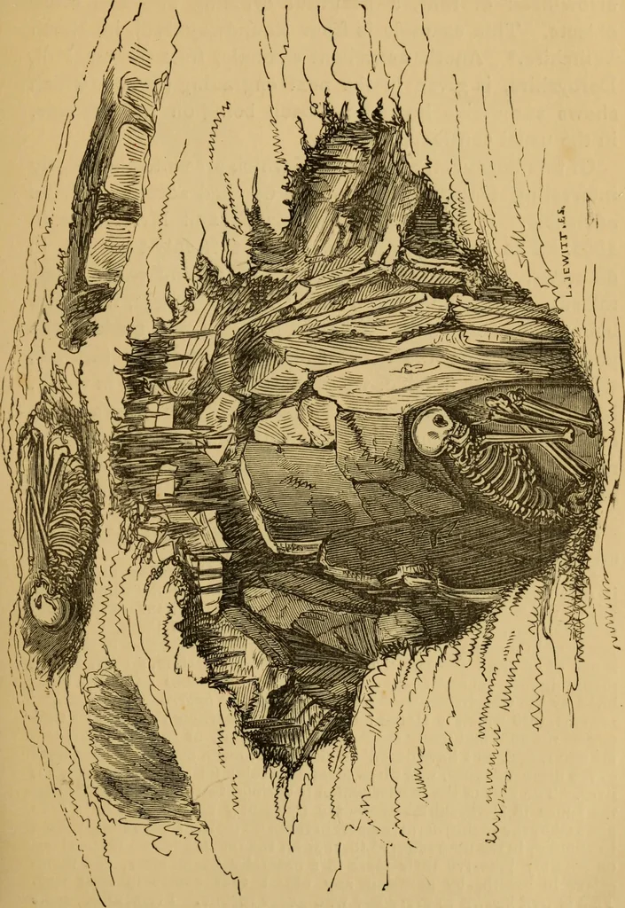 An illustration from Grave-mounds and their contents; a manual of archaeology, as exemplified in the burials of the Celtic, the Romano-British, and the Anglo-Saxon periods, 1870, leaf 45