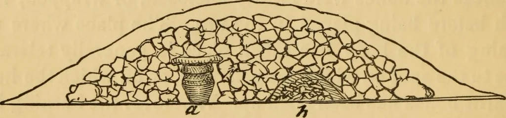 An illustration from Grave-mounds and their contents; a manual of archaeology, as exemplified in the burials of the Celtic, the Romano-British, and the Anglo-Saxon periods, 1870, leaf 62