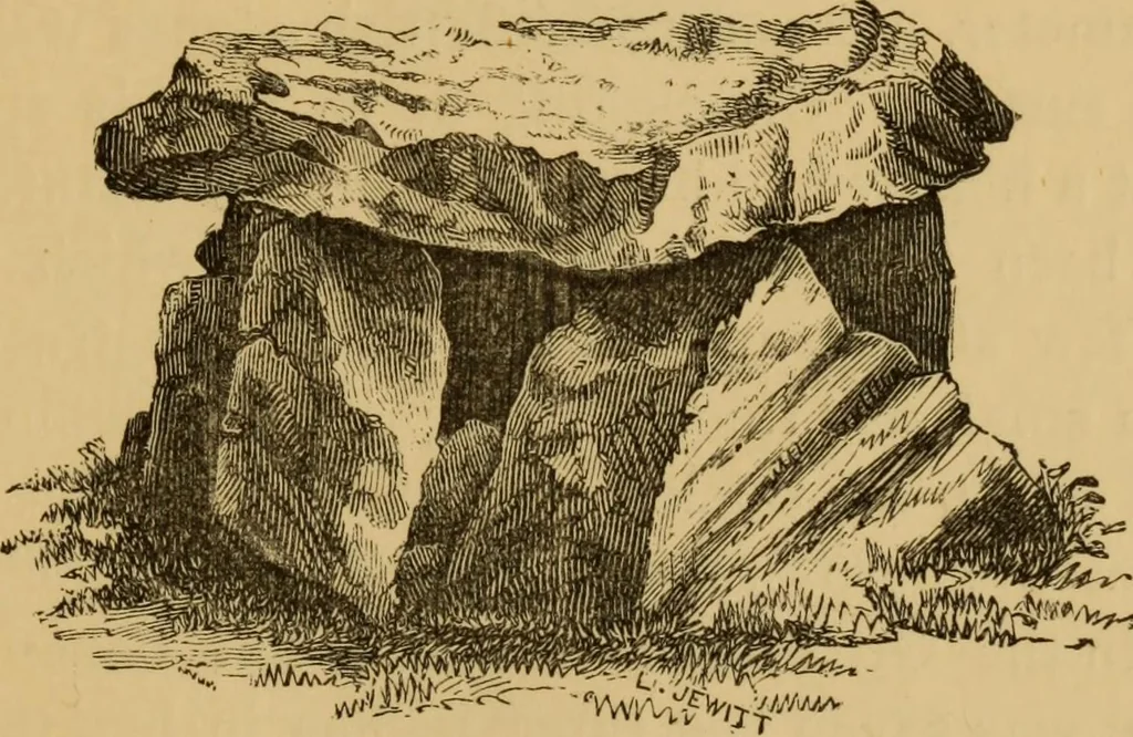 An illustration from Grave-mounds and their contents; a manual of archaeology, as exemplified in the burials of the Celtic, the Romano-British, and the Anglo-Saxon periods, 1870, leaf 73