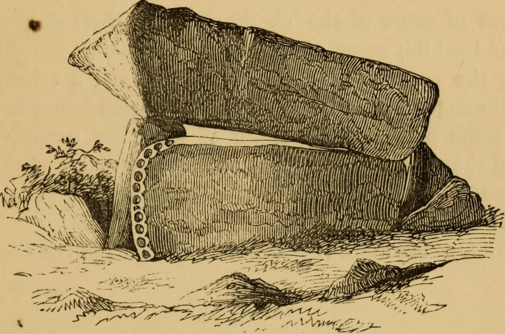 An illustration from Grave-mounds and their contents; a manual of archaeology, as exemplified in the burials of the Celtic, the Romano-British, and the Anglo-Saxon periods, 1870, leaf 93