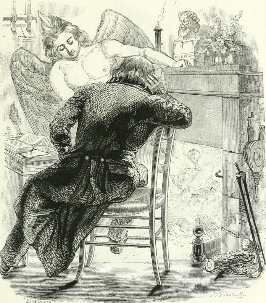 An illustration from Gravures, 1880, leaf 195