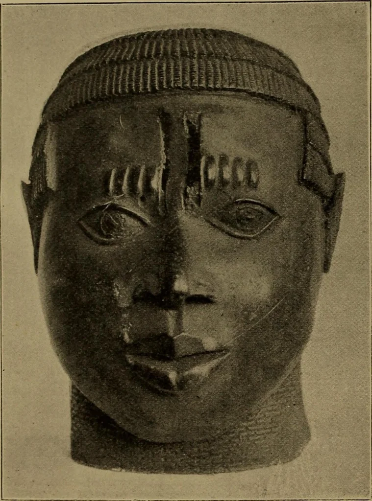 An illustration from Great Benin; its customs, art and horrors, 1903, leaf 96