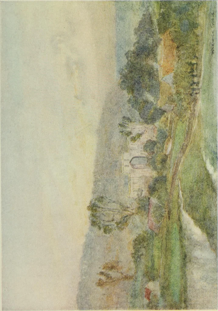 An illustration from The greater abbeys of England, with illustrations in colour after Warwick Goble, 1908, leaf 252