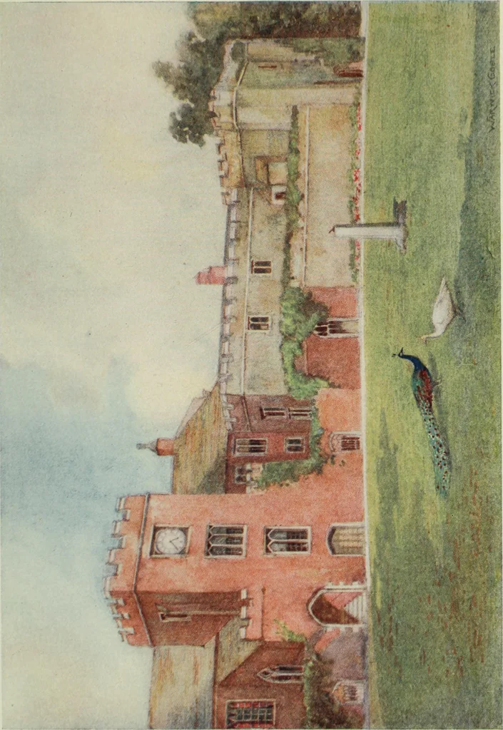 An illustration from The greater abbeys of England, with illustrations in colour after Warwick Goble, 1908, leaf 316
